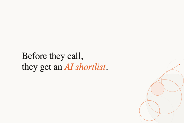 Threadco. article hero reading "Before they call, they get an AI shortlist," on generative engine optimization for advisors.